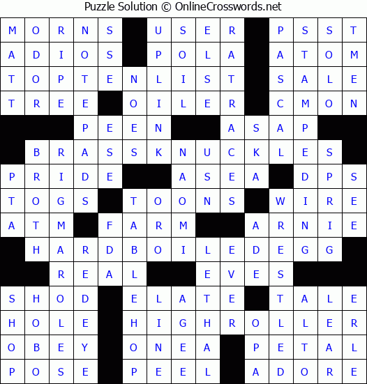 Solution for Crossword Puzzle #2878