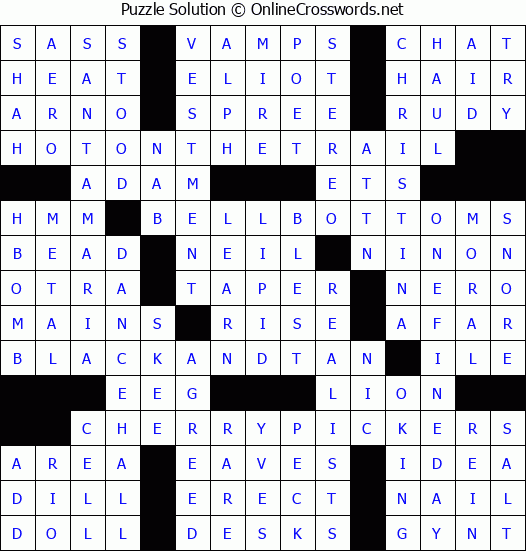 Solution for Crossword Puzzle #2879