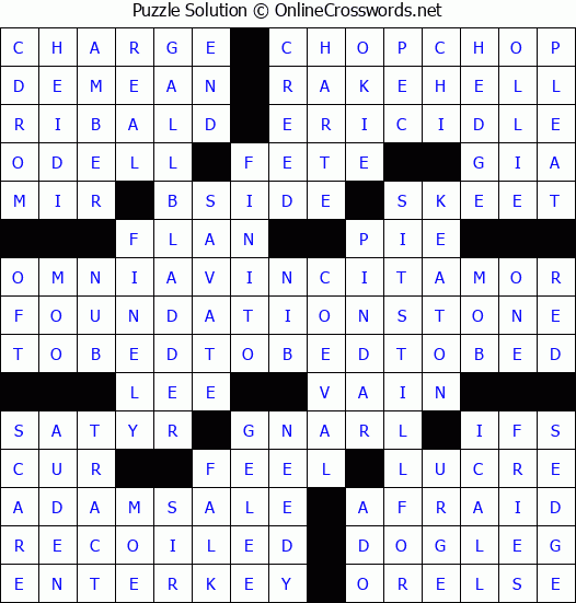 Solution for Crossword Puzzle #2882