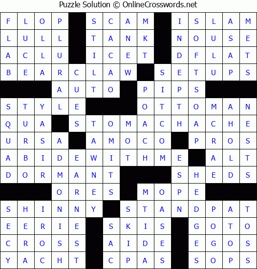 Solution for Crossword Puzzle #2891