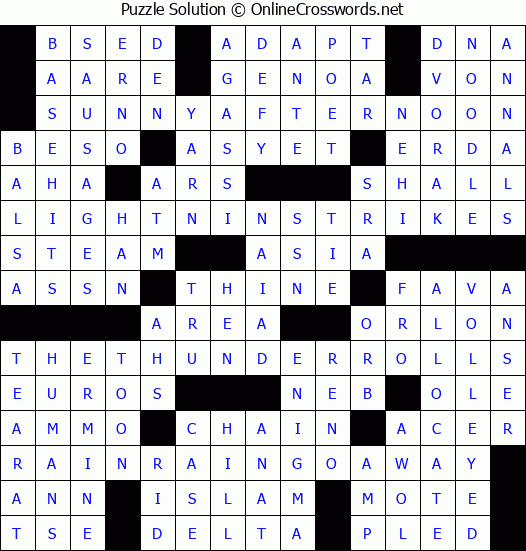 Solution for Crossword Puzzle #2895