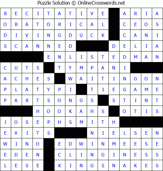 Solution for Crossword Puzzle #2896
