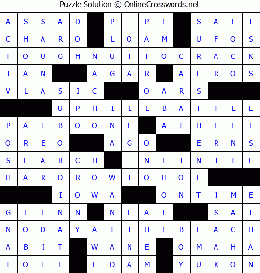 Solution for Crossword Puzzle #2897