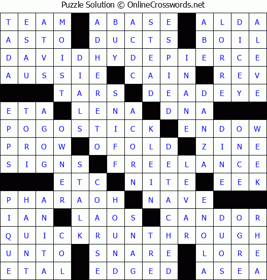Solution for Crossword Puzzle #2898