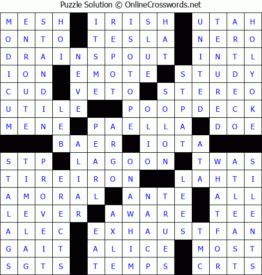 Solution for Crossword Puzzle #2899