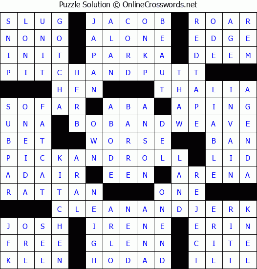 Solution for Crossword Puzzle #2902
