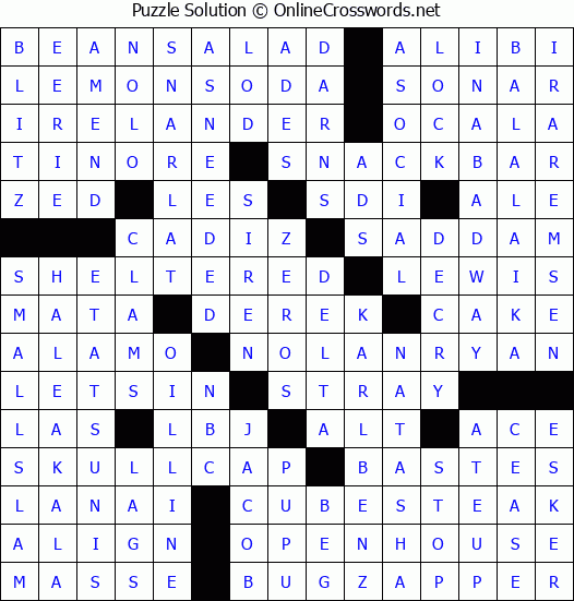 Solution for Crossword Puzzle #2903