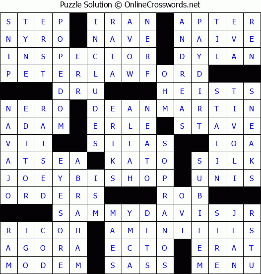 Solution for Crossword Puzzle #2916