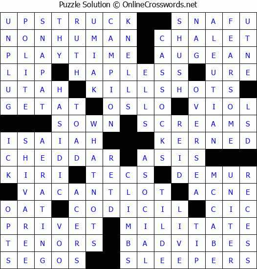Solution for Crossword Puzzle #2917