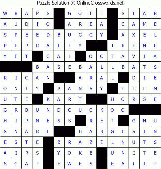 Solution for Crossword Puzzle #2918