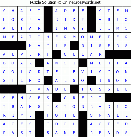 Solution for Crossword Puzzle #2924