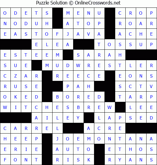 Solution for Crossword Puzzle #2926