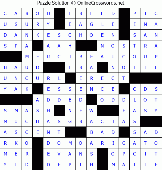 Solution for Crossword Puzzle #2928
