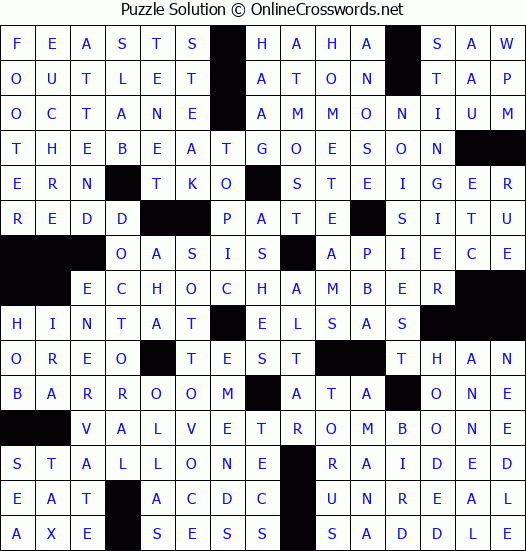 Solution for Crossword Puzzle #2929