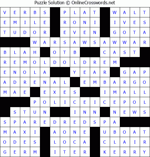 Solution for Crossword Puzzle #2930