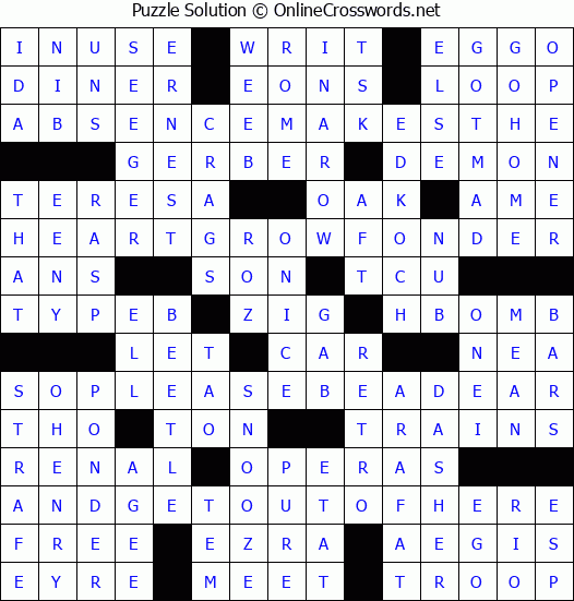 Solution for Crossword Puzzle #2932