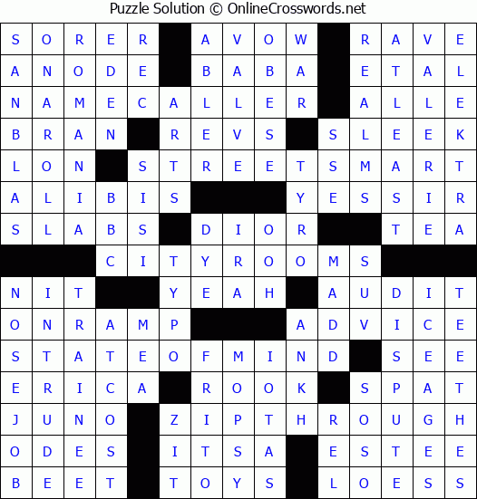 Solution for Crossword Puzzle #2939