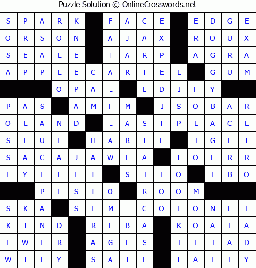 Solution for Crossword Puzzle #2942