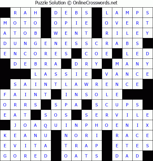 Solution for Crossword Puzzle #2945