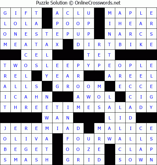 Solution for Crossword Puzzle #2946