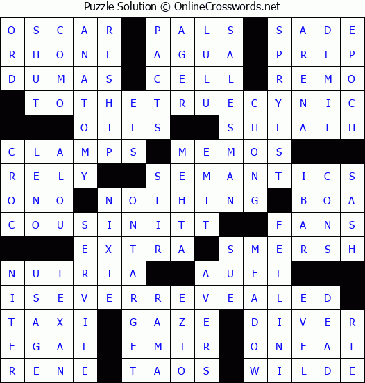 Solution for Crossword Puzzle #2949