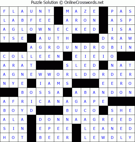 Solution for Crossword Puzzle #2953