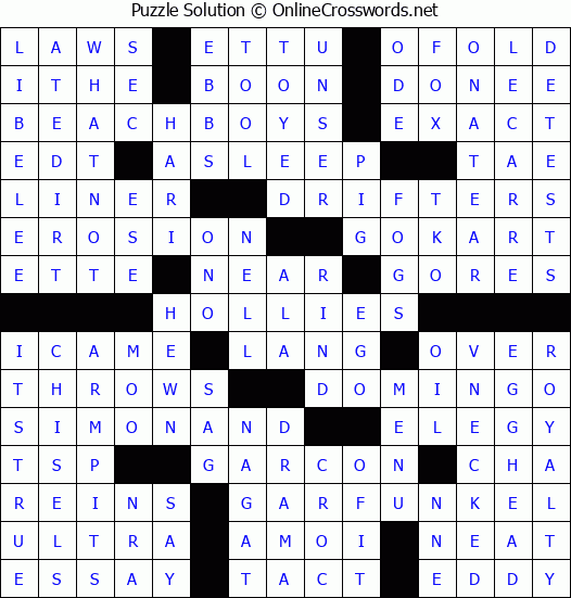 Solution for Crossword Puzzle #2956