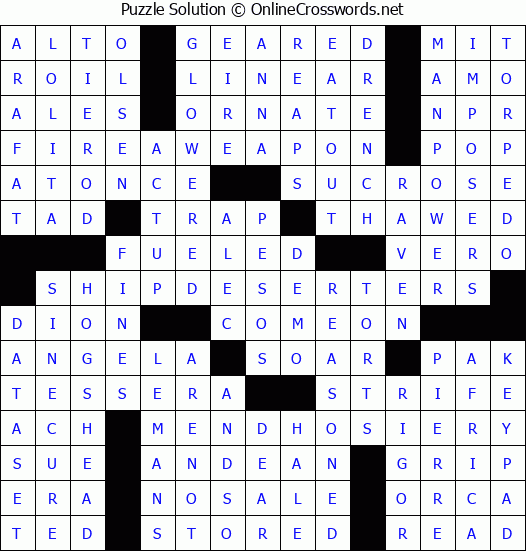 Solution for Crossword Puzzle #2962