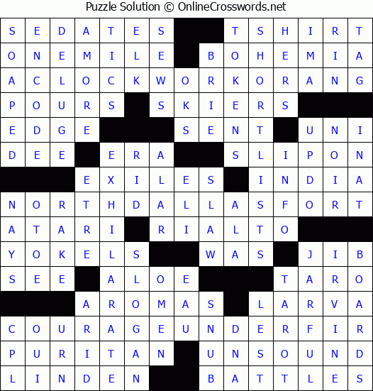 Solution for Crossword Puzzle #2963