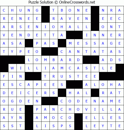 Solution for Crossword Puzzle #2965