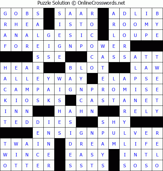 Solution for Crossword Puzzle #2968