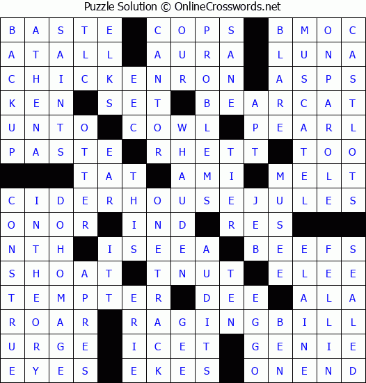 Solution for Crossword Puzzle #2969