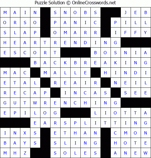 Solution for Crossword Puzzle #2976