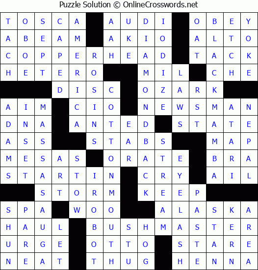 Solution for Crossword Puzzle #2977