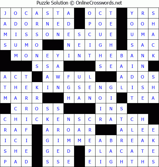 Solution for Crossword Puzzle #2979
