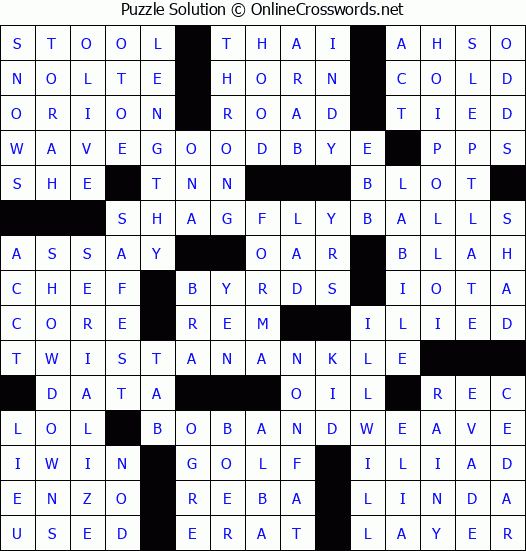 Solution for Crossword Puzzle #2980