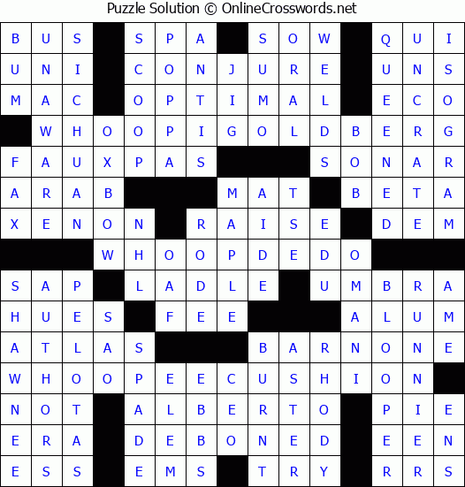 Solution for Crossword Puzzle #2983