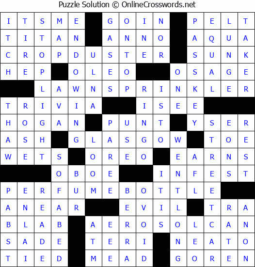 Solution for Crossword Puzzle #2986