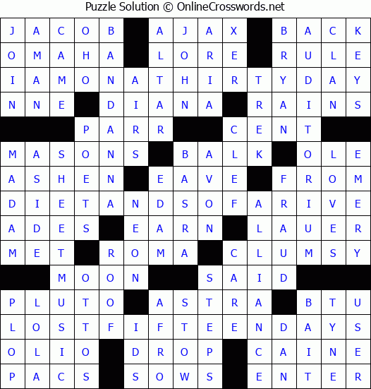 Solution for Crossword Puzzle #2993