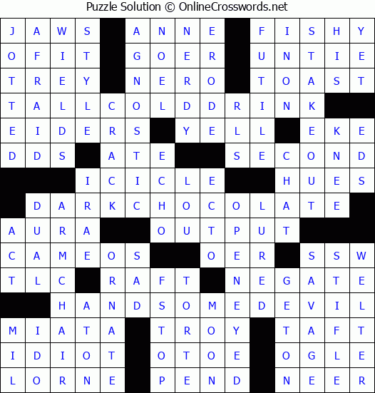 Solution for Crossword Puzzle #2999