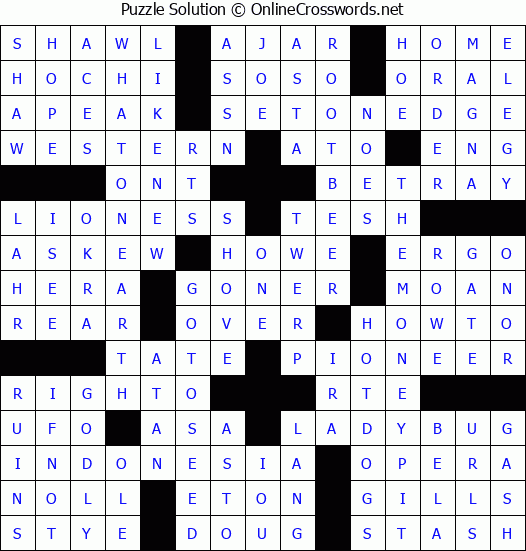 Solution for Crossword Puzzle #3009