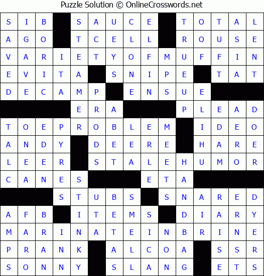 Solution for Crossword Puzzle #3011