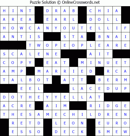 Solution for Crossword Puzzle #3018