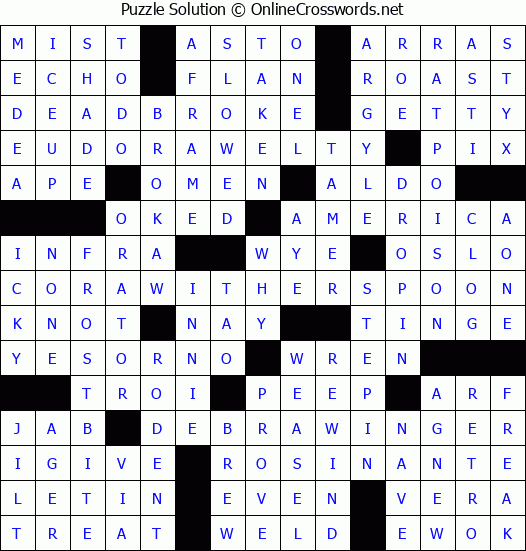Solution for Crossword Puzzle #3022
