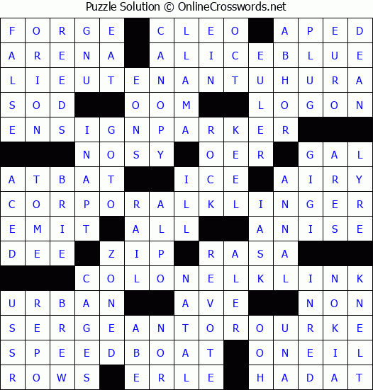 Solution for Crossword Puzzle #3027