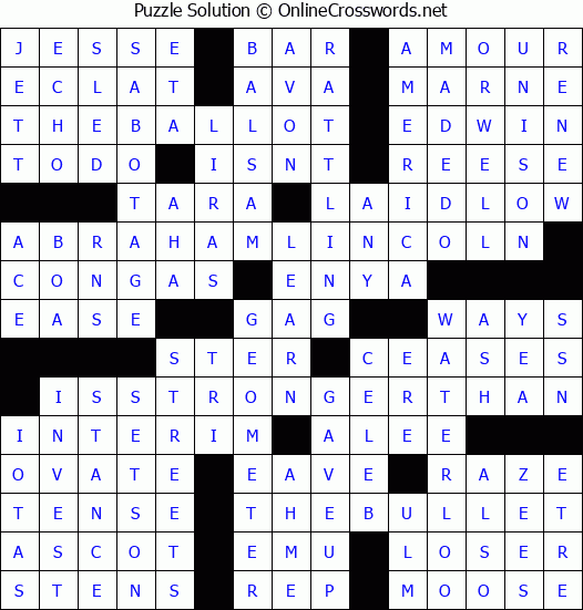 Solution for Crossword Puzzle #3028