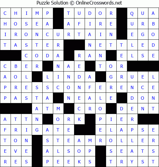 Solution for Crossword Puzzle #3029