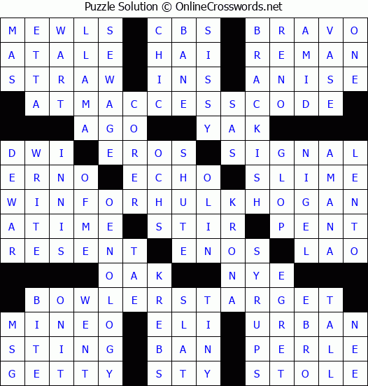 Solution for Crossword Puzzle #3035