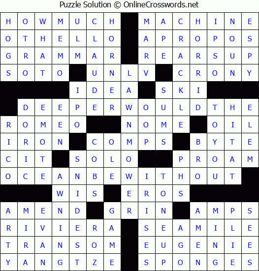 Solution for Crossword Puzzle #3040