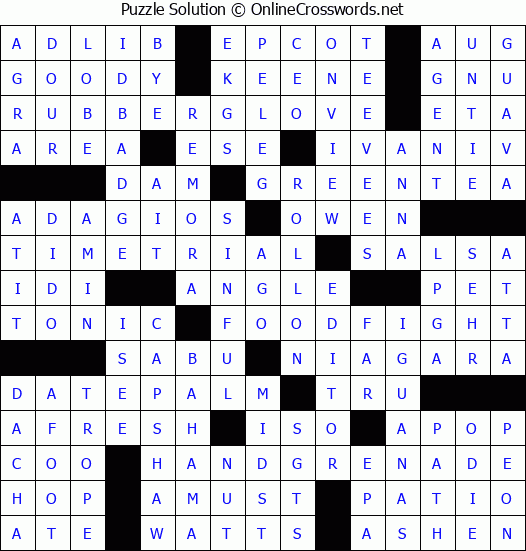 Solution for Crossword Puzzle #3041